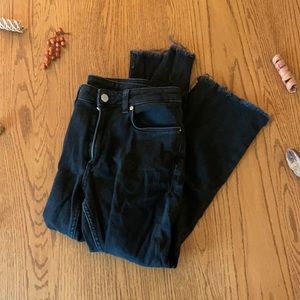 H&M black cut off jeans straight leg